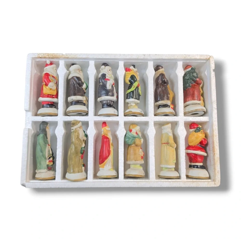 Santas From Around The World Set 12-Piece Hand Painted Collectibles Original Box